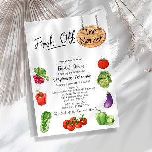 Fresh off Market Wooden Sign Brautparty Einladung
