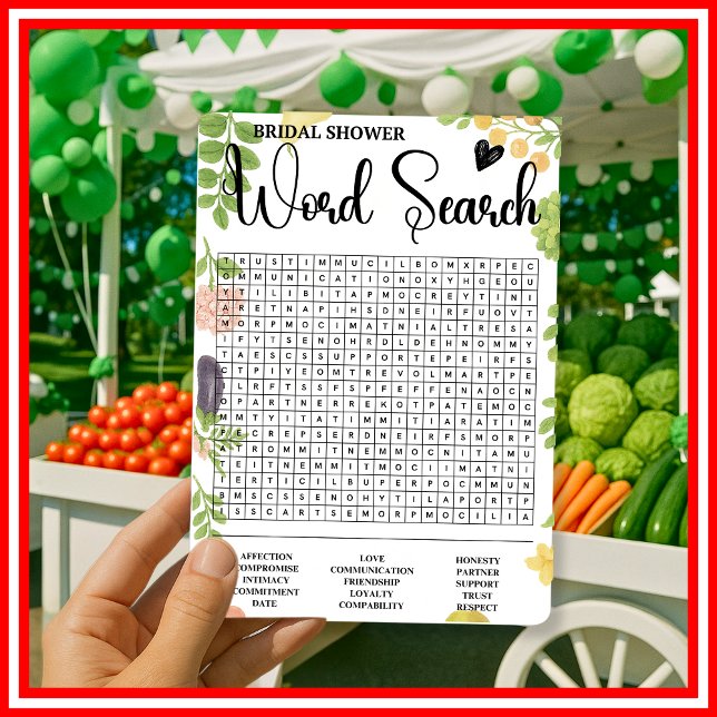 Fresh off Market Word Search Game Bride Dusche (Von Creator hochgeladen)