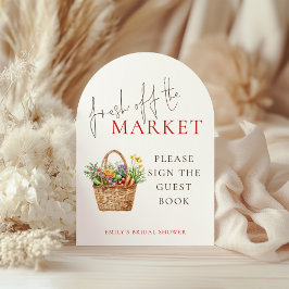 Fresh off of Market Sign Guest Book Brautparty Einladung