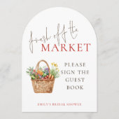 Fresh off of Market Sign Guest Book Brautparty Einladung (Vorderseite)
