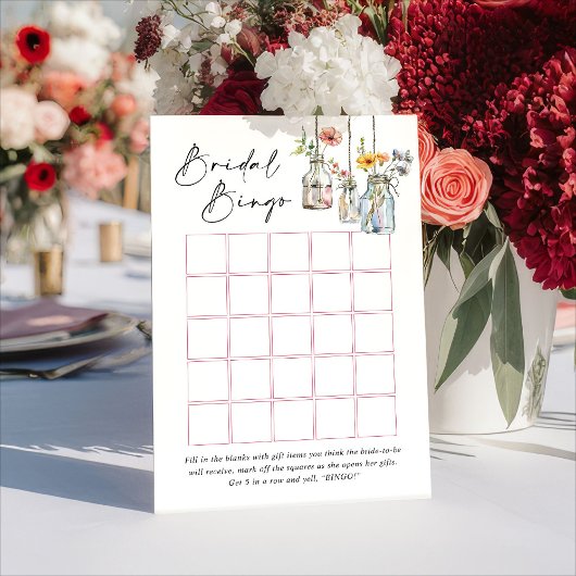 Fresh Off The Market Bingo Bridal Shower Game Card Einladung