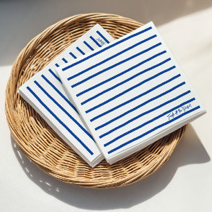 Fresh Off The Market Blaue Streifen Junggesellinne Serviette