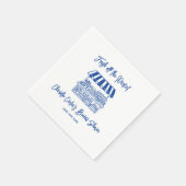 Fresh Off The Market Blue Hand Drawn Bridal Shower Serviette (Ecke)