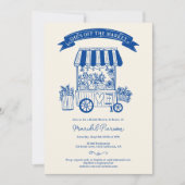 Fresh Off the Market Blues Brautparty Einladung (Vorderseite)