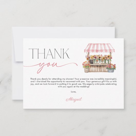 Fresh off the Market Brautparty Dankeskarte (Vorderseite)