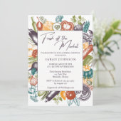 Fresh off the Market Brautparty Einladung (Stehend Vorderseite)