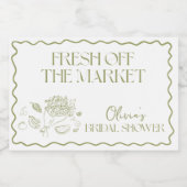 Fresh off the Market Brautparty Favorits Schaumweinetikett (Einzelnes Label)
