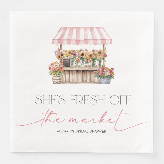 Fresh off the Market Brautparty Serviette (Vorderseite)