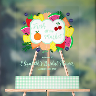 Fresh Off The Market Bridal Shower Acrylschild