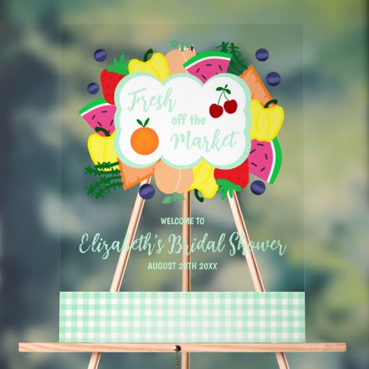 Fresh Off The Market Bridal Shower Acrylschild (Neutral)