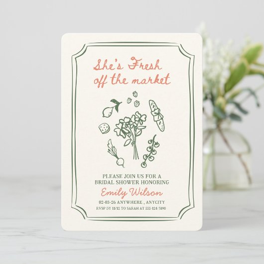 Fresh Off the Market Bridal Shower Invitation Einladung