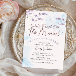 Fresh Off the Market Bridal Shower Lavender Blue Einladung