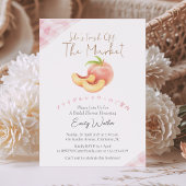 Fresh Off the Market Bridal Shower Peach Rustic Einladung