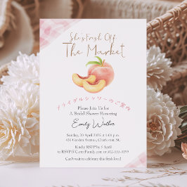 Fresh Off the Market Bridal Shower Peach Rustic Einladung