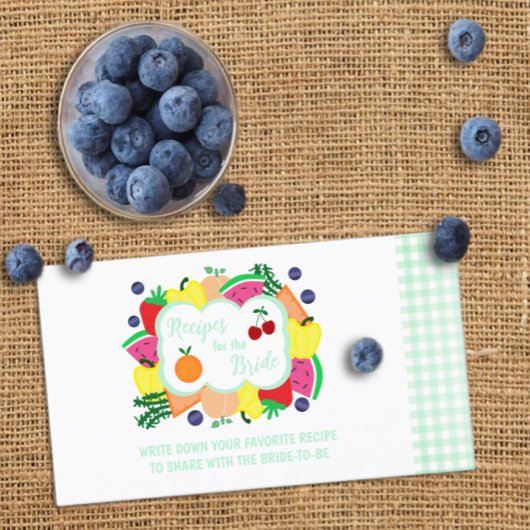 Fresh Off The Market Bridal Shower Recipe Begleitkarte