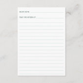 FRESH OFF THE MARKET Bridal Shower Recipe Request Begleitkarte (Rückseite)