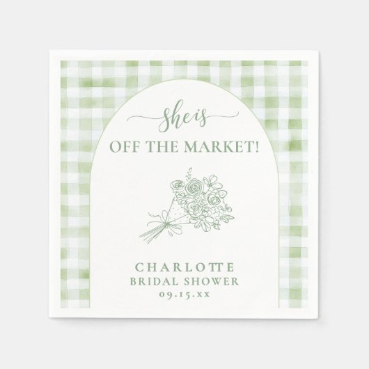 Fresh Off the Market Bridal Shower Serviette (Vorderseite)