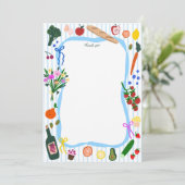 FRESH OFF THE MARKET Cute Custom Bridal Shower Dankeskarte (Stehend Vorderseite)