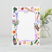 FRESH OFF THE MARKET Cute Custom Bridal Shower Dankeskarte (Stehend Vorderseite)