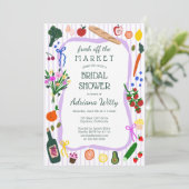 FRESH OFF THE MARKET Cute Custom Bridal Shower Einladung (Stehend Vorderseite)