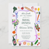 FRESH OFF THE MARKET Cute Custom QR Bridal Shower Einladung (Vorderseite)