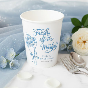Fresh Off The Market Dusty Blue Brautparty Pappbecher