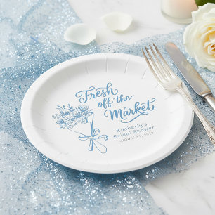 Fresh Off The Market Dusty Blue Brautparty Pappteller
