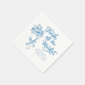 Fresh Off The Market Dusty Blue Brautparty Serviette (Ecke)