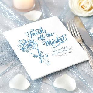 Fresh Off The Market Dusty Blue Brautparty Serviette