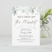 Fresh Off the Market Eucalyptus Greenery Elegant Einladung (Stehend Vorderseite)