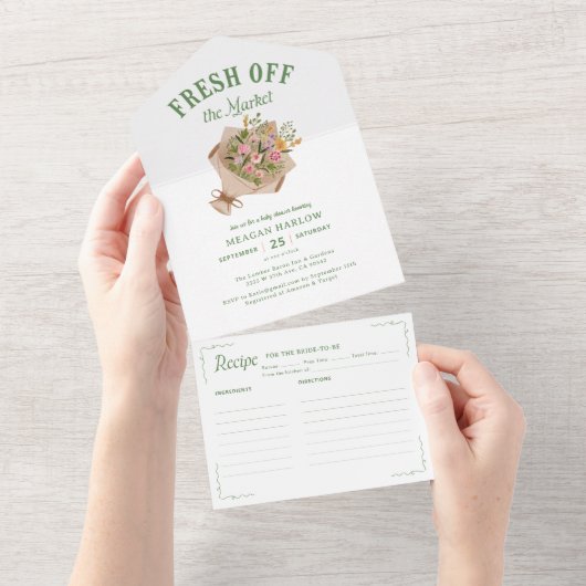 Fresh off the Market Farmer's Market Brautparty All In One Einladung (Abreißen)