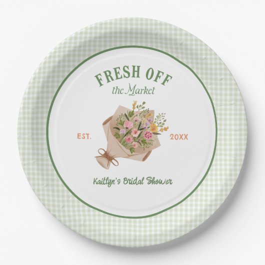 Fresh off the Market Farmer's Market Brautparty Pappteller (Vorderseite)