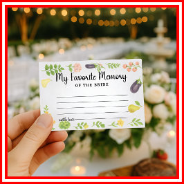Fresh off the Market Favorite Memory of Bride Game Begleitkarte