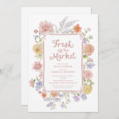 Fresh Off the Market Floral Bridal Shower Einladung (Vorne/Hinten)