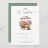 Fresh Off the Market Floral Bridal Shower Einladung (Vorne/Hinten)