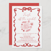 Fresh Off the market floral bridal shower Einladung (Vorne/Hinten)