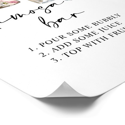 Fresh Off The Market Floral Jar Mimosa Bar Poster (Ecke)