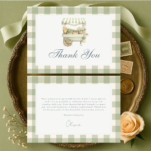 Fresh Off the Market Gingham Brautparty Dankeskarte
