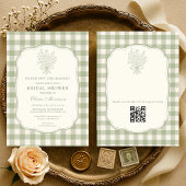Fresh Off the Market Gingham QR Code Einladung