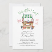 Fresh Off the Market Green Vegetable Stand Rustic Einladung (Vorderseite)