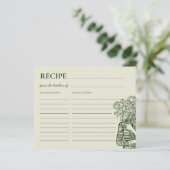 Fresh Off The Market Hand Drawn Bridal Recipe Card (Stehend Vorderseite)