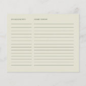 Fresh Off The Market Hand Drawn Bridal Recipe Card (Rückseite)