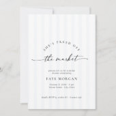 Fresh Off the Market Modern Stripe Bridal Shower Einladung (Vorderseite)