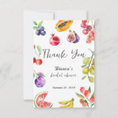 Fresh off the Market Obsts Brautparty Willkommen Dankeskarte (Vorderseite)