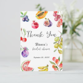 Fresh off the Market Obsts Brautparty Willkommen Dankeskarte