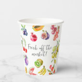 Fresh off the Market Obsts Brautparty Willkommen Pappbecher (Vorderseite)