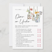 Fresh Off The Market Over or Under Game Card Einladung (Vorderseite)