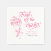 Fresh Off The Market Pink Bridal Shower Serviette (Vorderseite)