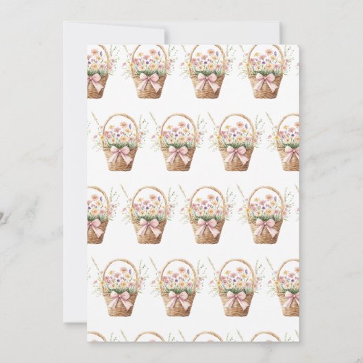 Fresh Off The Market Pink Flowers Bridal Shower Einladung (Rückseite)