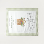 Fresh off the Market Sage Gingham Welcome Wandteppich (Vorderseite (Horizontal))